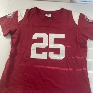 Y2K Alabama Crimson Tide #25 V Neck Jersey Tee Large